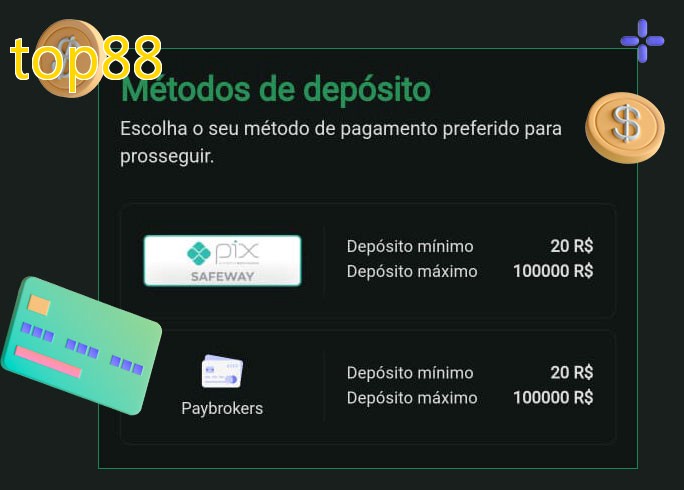 O cassino top88bet oferece uma grande variedade de métodos de pagamento